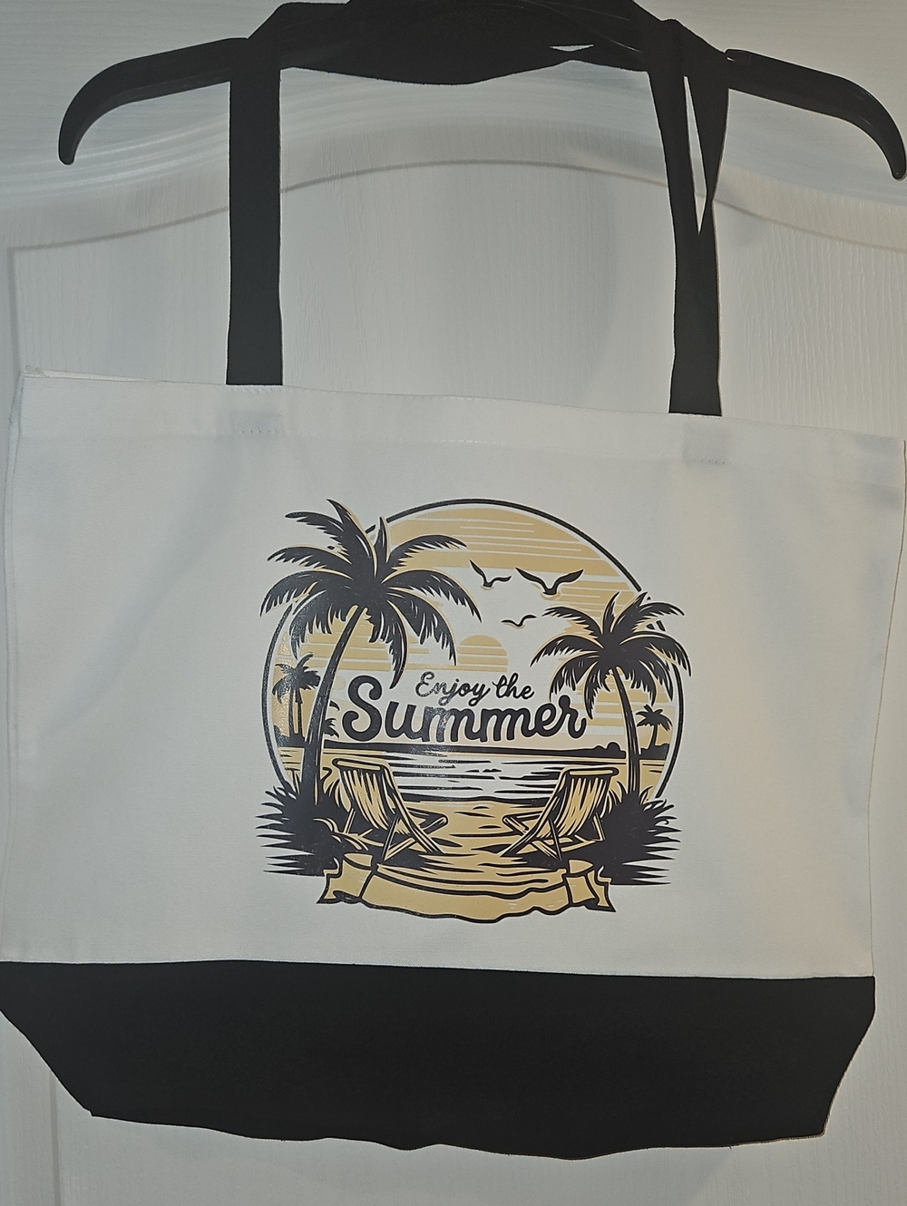Canvas Summer Graphic Tote Bag